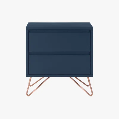 Made.com Elona Bedside, Dark Blue & Copper