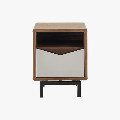 Made.com Louis Bedside Table, Walnut and Charcoal
