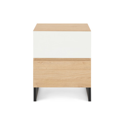 Made.com Hopkins Bedside Table , Oak Effect & White
