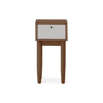 Made.com Campton Compact Set of 2 Bedside Tables, Dark Stain Oak & Grey