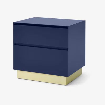 Made.com Elsdon Bedside Table, Royal Blue & Brass