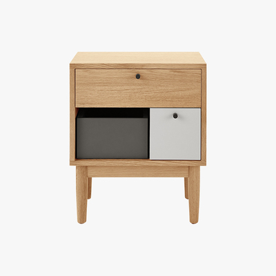 Made.com Campton Bedside Table, Oak & Grey