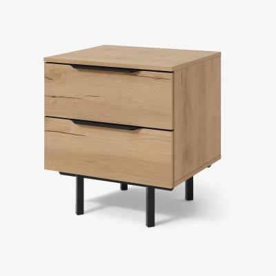Made.com Damien Bedside Table, Oak Effect & Black