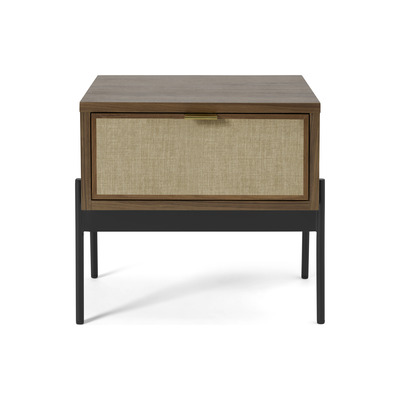 Made.com Balmore Bedside Table, Walnut & Hessian