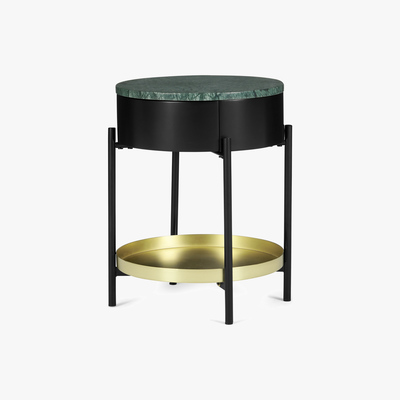 Made.com Masa Bedside Table, Marble & Brass