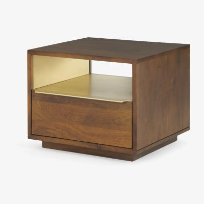 Made.com Anderson Bedside Table, Mango Wood & Brass