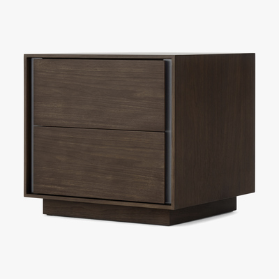 Made.com Lecki Bedside Table, Walnut & Stainless Steel