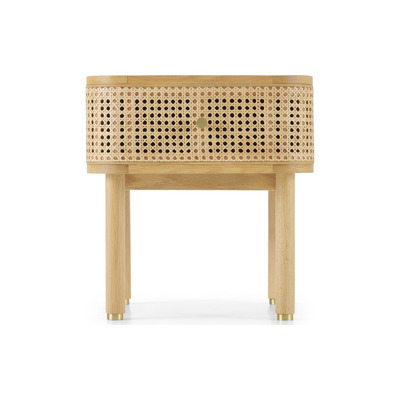 Made.com Ankhara Bedside Table, Rattan & Oak