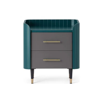 Made.com Lali Bedside Table, Teal & Brass