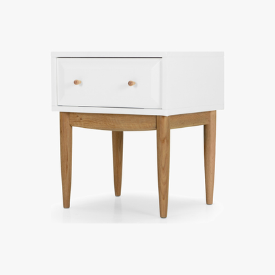 Made.com Willow Bedside Table, Oak & White