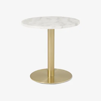 Made.com Corby Side Table, White Marble & Brushed Brass