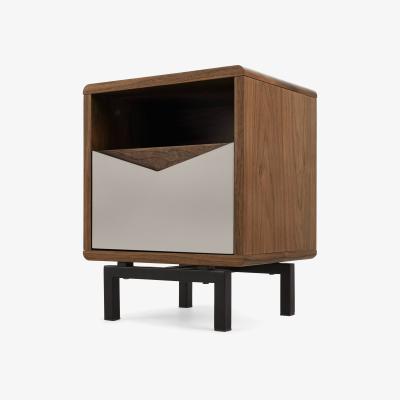 Made.com Louis Bedside Table, Walnut & Warm Neutrals