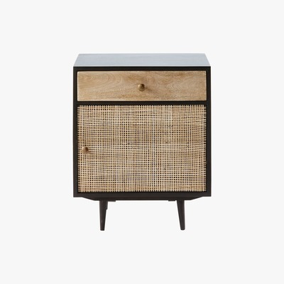 Maisons du Monde Acacia and Mango Wood 1-Door 1-Drawer Bedside Table Indies