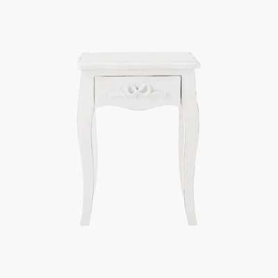Maisons du Monde Wooden bedside table with drawer in white W 40cm Charlotte