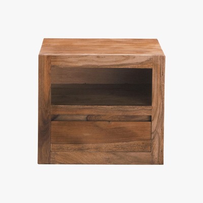 Maisons du Monde Solid Sheesham Wood Bedside Table with Drawer Stockholm