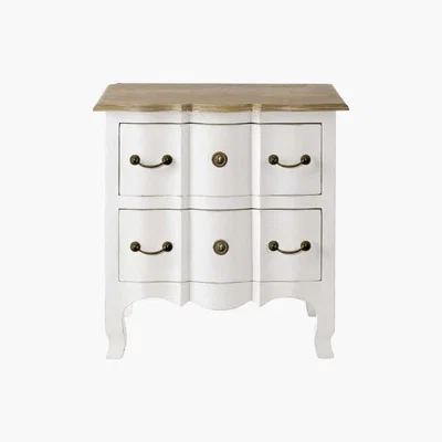 Maisons du Monde White Mango 2-Drawers Bedside Table Versailles