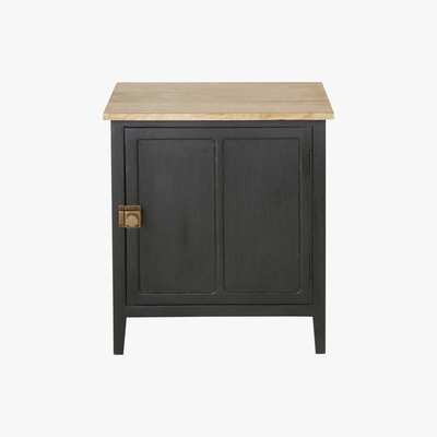 Maisons du Monde Slate Grey Solid Mango Wood 1-Door Bedside Table Cezanne