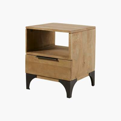 Maisons du Monde Solid Mango Wood 1-Drawer Bedside Table  Metropolis