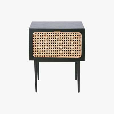 Maisons du Monde Rattan Canework 1-Door Bedside Table Loreto