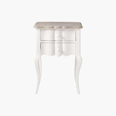 Maisons du Monde Mango wood bedside table with drawers in white W 48cm Martigues