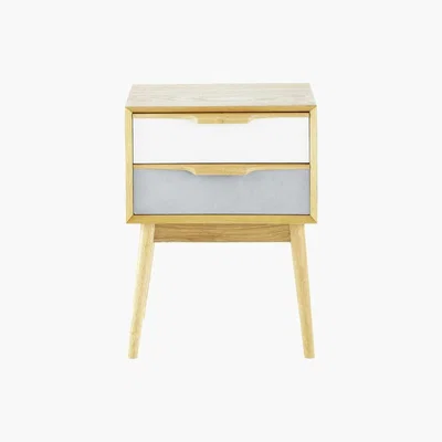 Maisons du Monde Vintage 2-Drawer Bedside Table Fjord