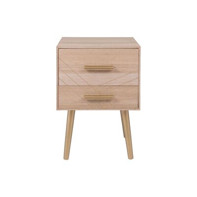 Maisons du Monde Matte Gold 2-Drawer Bedside table