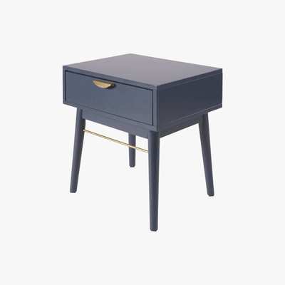 Maisons du Monde Dark Blue 1-Drawer Bedside Table Penelope