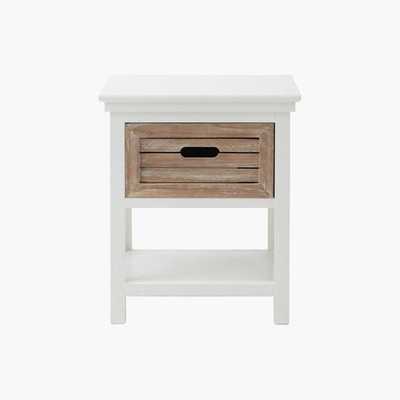 Maisons du Monde Bedside Table with  Wooden Drawer in White Ouessant
