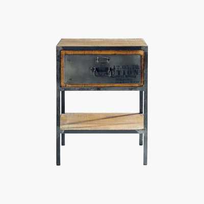 Maisons du Monde Metal bedside table with drawer in black W 45cm Manufacture