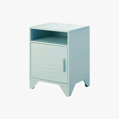 Maisons du Monde Pastel Blue Metal Bedside Table Sunset