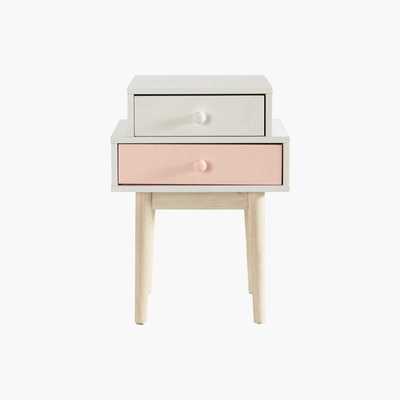 Maisons du Monde 2-Drawers White and Pink Bedside Table Blush