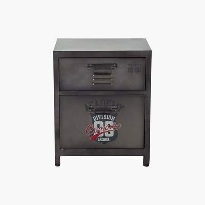 Maisons du Monde Metal Bedside Table with 1-Drawer Andrews