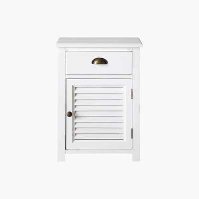 Maisons du Monde Wooden bedside table with drawer in white W 45cm Barbade