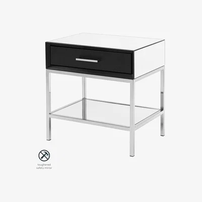 My Furniture Trio Black Bedside Table