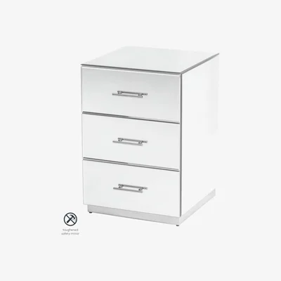 My Furniture Harper Mirrored Side Table – Silver Details