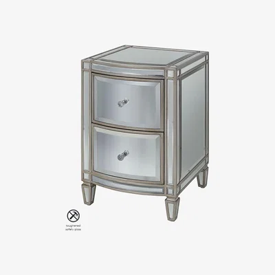 My Furniture Antoinette Toughened Mirror Bedside Table
