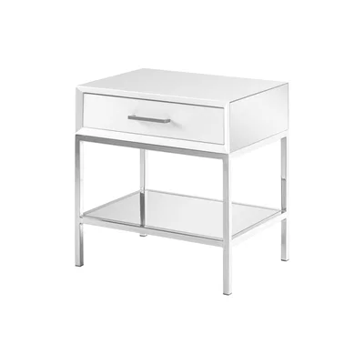 My Furniture Trio White Bedside Table