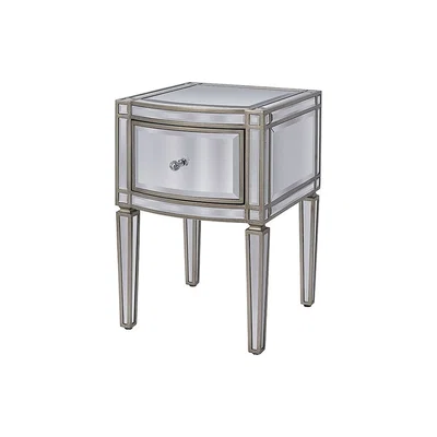 My Furniture Antoinette Toughened Mirror One Drawer Bedside Table