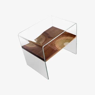 Made in Design Bifronte Bedside table by Horm Transparent/Natural wood