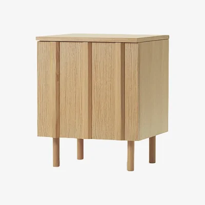 Made in Design Rib Bedside table natural wood / 1 Door - Normann Copenhagen