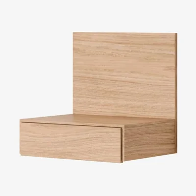 Made in Design Tana Wall-mounted bedside table natural wood / Drawer - W 41.9 x D 32.2 cm - NEW WORKS