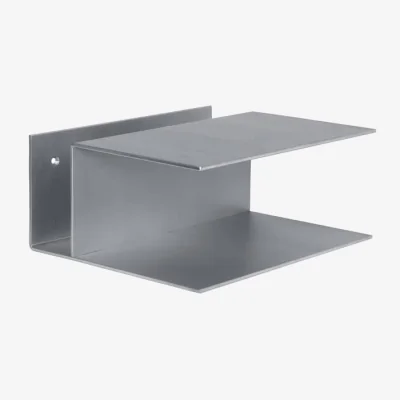 Made in Design Lager Wall-mounted bedside table metal silver / W 35 x D 30 x H 15.5 cm - Ferm Living