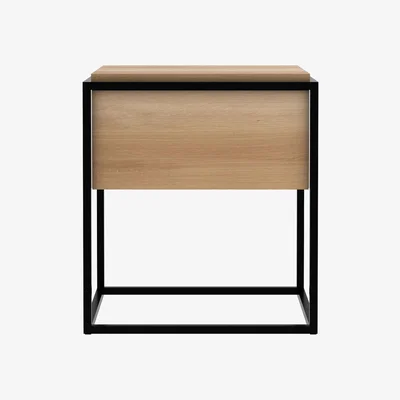 Made in Design Monolit Bedside table - / Solid oak & metal - 1 drawer by Ethnicraft Natural wood