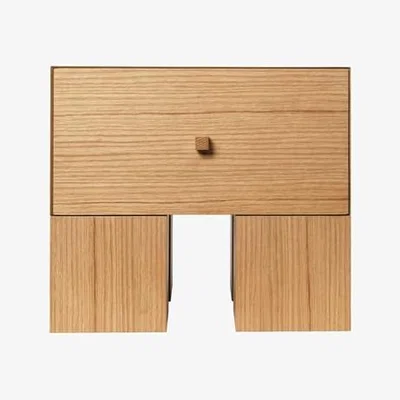 Made in Design Kuben Bedside table natural wood / 1 Drawer - Ferm Living