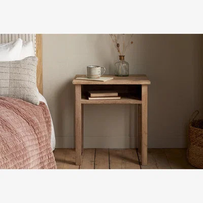 Nkuku nkuku Iya Reclaimed Wood Bedside Table | Bedroom Furniture | Natural | 50 x 50 cm