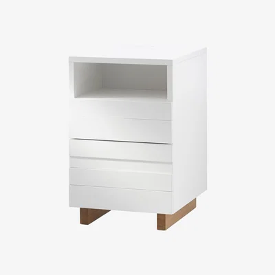 Nordic Nest A2 White bedside table Oak legs