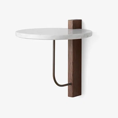 Nordic Nest Audo Copenhagen Corbel shelf Marble carrara dark stained oak