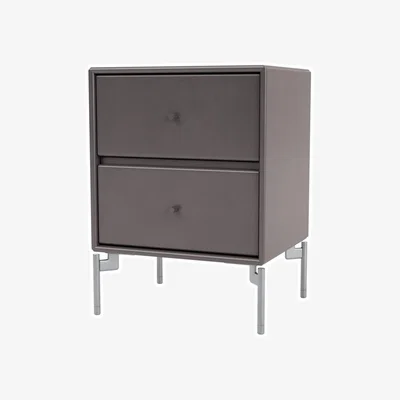 Nordic Nest Montana Drift bedside table Coffee 35 chrome legs cm