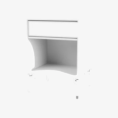 Nordic Nest Montana Dream bedside table Snow 38 chrome legs