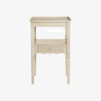 OKA OKA, Radnor Wood Bedside Table - Linen Grey, Side Tables, Wood